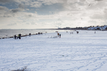 Sopot - wybrzeże zimą