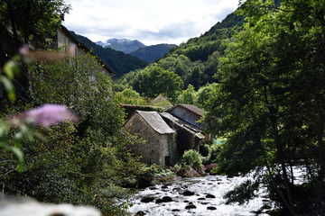 maison derrière un ruisseau