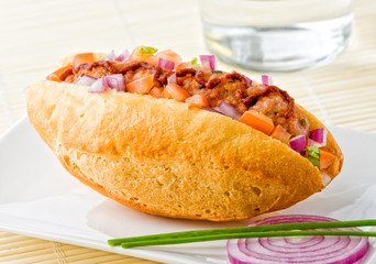 Gourmet hot dog