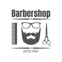 vintage barbershop badge or logo