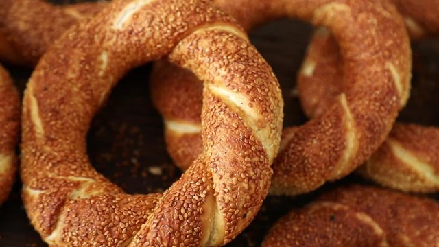 Turkish bagel with sesame