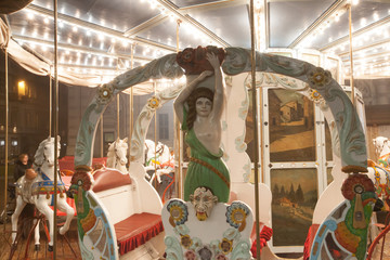 Antique carousel close-up