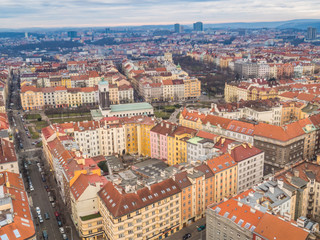 Fototapeta na wymiar View from above from Prague, Zizkov district.