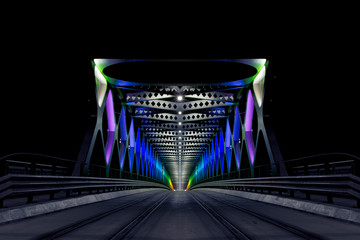 Colorfol bridge over the Danube in Bratislava
