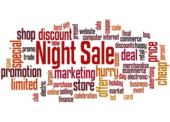 Night sale word cloud concept 4
