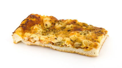 Macro close up of home made pizza