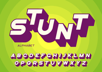 Styled sans serif bold letters with long shadow