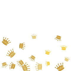 Elegant vector background with colored crowns. Simple gentle template for the card, invitation, printing. Fashionable decoration with beautiful crowns.
