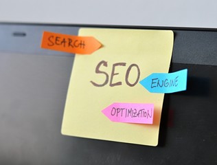 search engine optimization, SEO, online marketing, colorful stickers
