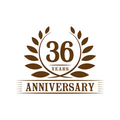 36 years anniversary logo template. 