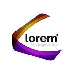 Clean professional business emblem, abstract transparent overlapping shapes