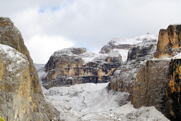 Sunset light on the Dolomites, Sella Group, Italy, Europe