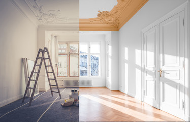 renovation concept - room before and after renovation  - 191790836