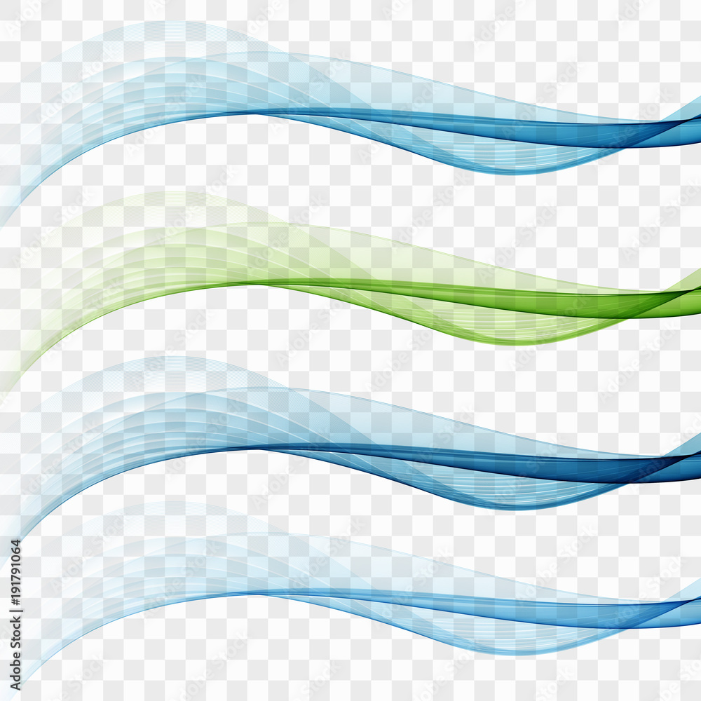 Wall mural swoosh wave lines layout with abstract fresh dynamic streaks.