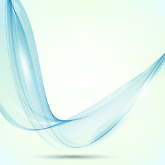 Naklejka premium Abstract vector background, blue waved lines