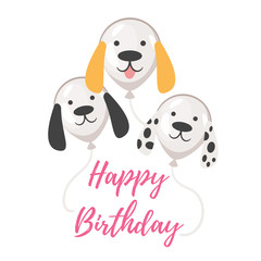 Dog Birthday party greeting card