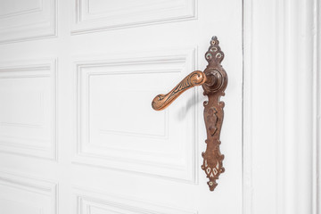 beautiful old door handle - ornate metal door handle