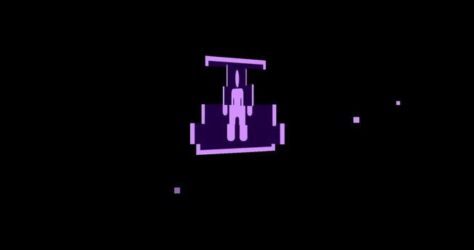 Sliced rotation flip icon logo animated motion graphic male gentle man. Object isolated in PNG format with alpha transparency channel background