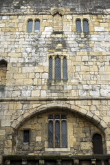 Fototapeta na wymiar Detail of Monk Bar, one of the gateways in the historic city walls at York, UK