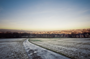 panorama view from a park of Sheffield, England 