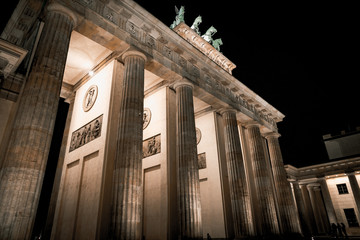 the Brandenburger Gate in Berlin by night © lakkot