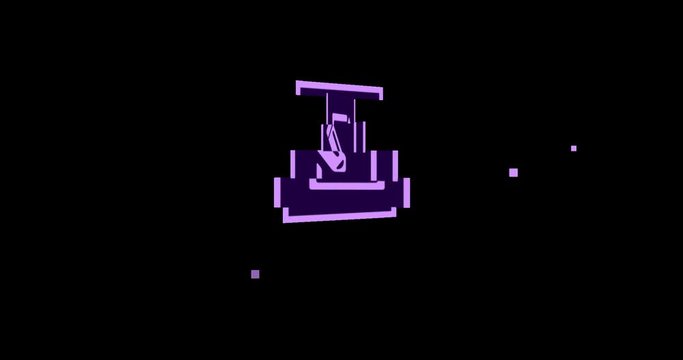 Sliced rotation flip icon logo animated motion graphic application. Object isolated in PNG format with alpha transparency channel background