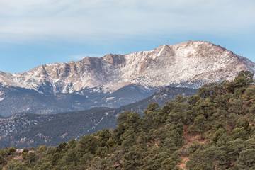 Fototapeta na wymiar Snow top mountain landscape