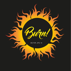 Flame fire burning, vector design for banner