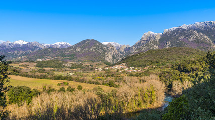 Fototapeta na wymiar Panorama du Haut-Languedoc, Hérault en Occitanie, France