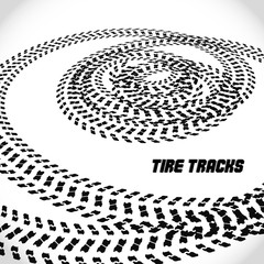 Tire track silhouette print. Speed banner. Motorcycle tricks. Vector illustration EPS10.
