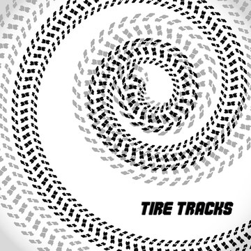 Tire track silhouette print. Speed banner. Cool bike poster. Vector illustration EPS10.