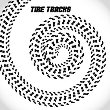 Tire track silhouette print. Speed banner. Street racing. Vector illustration EPS10.