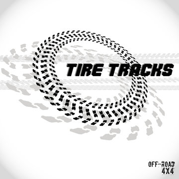 Tire track silhouette print. Logo design. Vector illustration EPS10.