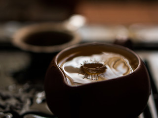 Green Tea Pouring in Traditional Chinese Tea Ceremony