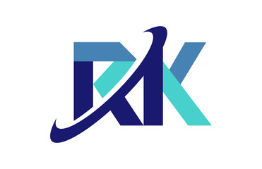 RK Ellipse Swoosh Ribbon Letter Logo