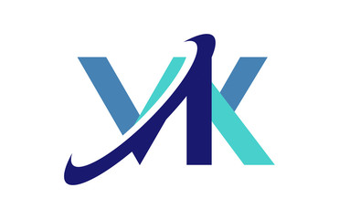VK Ellipse Swoosh Ribbon Letter Logo