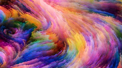 Crédence de cuisine en verre imprimé Mélange de couleurs Visualisation de la peinture colorée