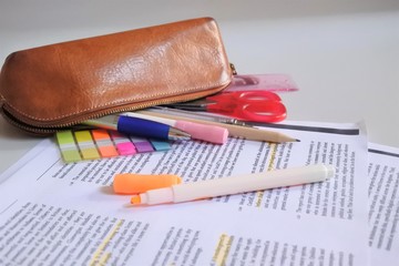 stationery on the paper