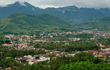 Fototapeta na wymiar Viewpoint and landscape in Luang Prabang, Laos.