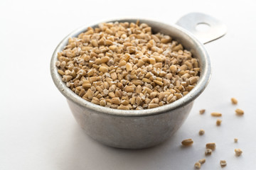 Steel Cut Oats in a Measuring Cup