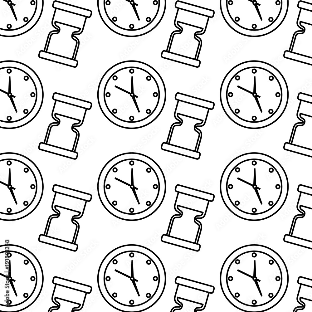 Canvas Prints round clock hourglass time symbol background vector illustration