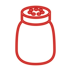 salt shaker seasoning for cooking condiment vector illustration red line design