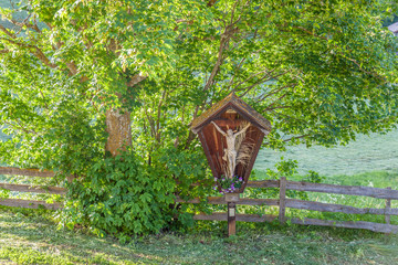 Jesus Wegkreuz in Lengmoos am Ritten