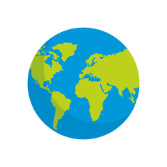 earth planet world globe map icon vector illustration