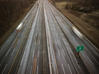 Aerial of New Jersey Roads Traffic 