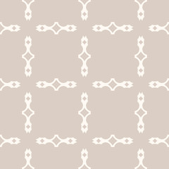 Geometric seamless pattern in pastel colors, beige and brown. Vintage texture