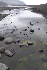 スカフタフェトル氷河の側の川(アイスランド共和国)