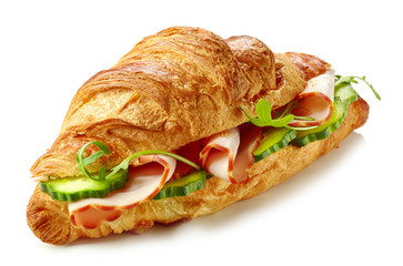 croissant sandwich with ham