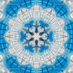 Pretty blue floral cross mandala