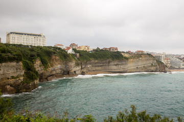 Naklejka premium Cliffs in Biarritz, France